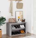 VidaXL Schoenenrek 75x35x45 cm bewerkt hout grijs sonoma eikenkleur