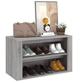 VidaXL Schoenenrek 75x35x45 cm bewerkt hout grijs sonoma eikenkleur