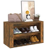 VidaXL Schoenenrek 75x35x45 cm bewerkt hout gerookt eikenkleurig