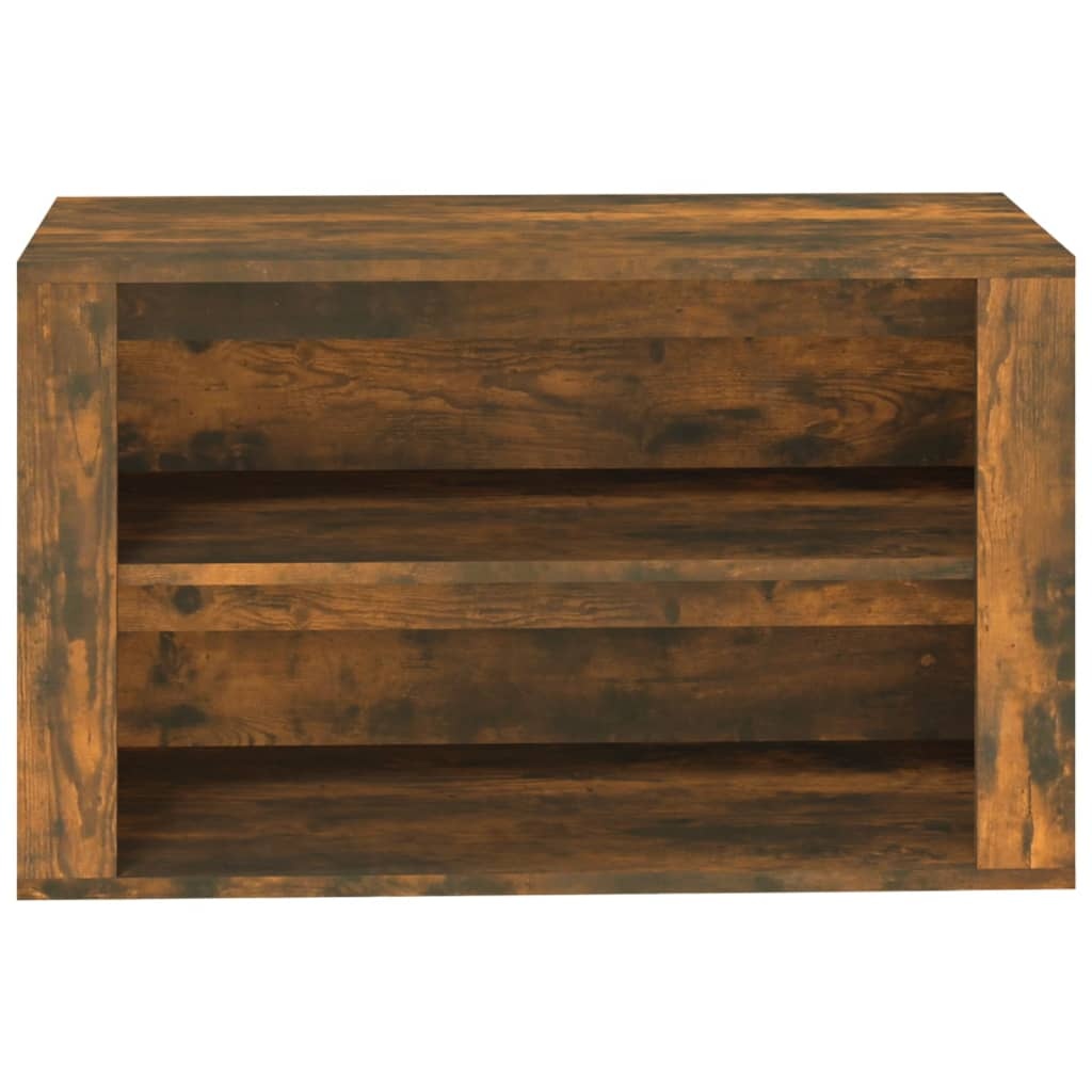 VidaXL Schoenenrek 75x35x45 cm bewerkt hout gerookt eikenkleurig