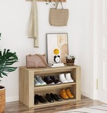 VidaXL Schoenenrek 75x35x45 cm bewerkt hout sonoma eikenkleurig