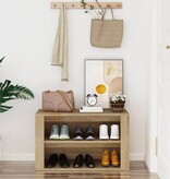 VidaXL Schoenenrek 75x35x45 cm bewerkt hout sonoma eikenkleurig