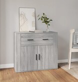 VidaXL Dressoir 80x33x70 cm bewerkt hout grijs sonoma eikenkleurig
