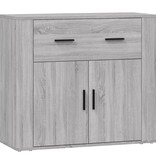 VidaXL Dressoir 80x33x70 cm bewerkt hout grijs sonoma eikenkleurig