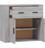 VidaXL Dressoir 80x33x70 cm bewerkt hout grijs sonoma eikenkleurig