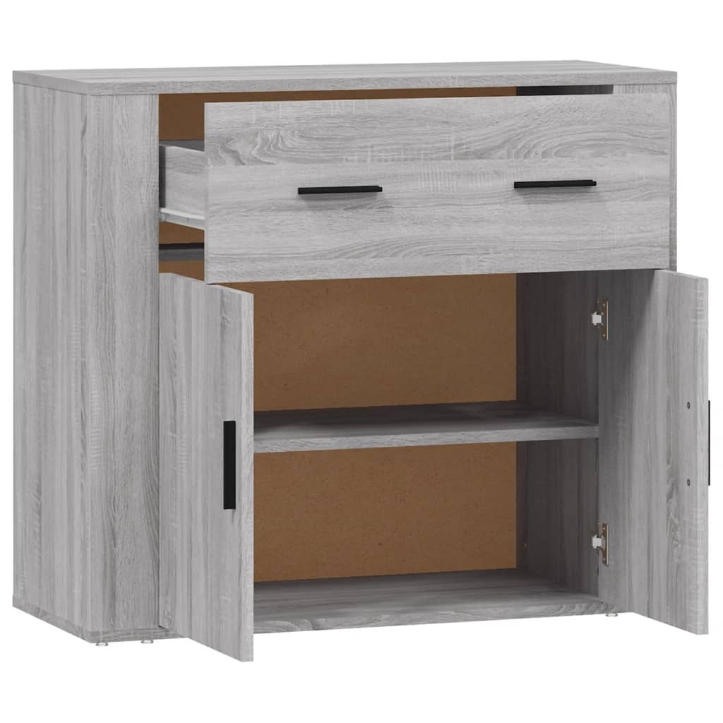 VidaXL Dressoir 80x33x70 cm bewerkt hout grijs sonoma eikenkleurig