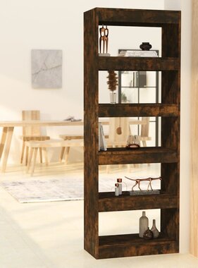 VidaXL Boekenkast/kamerscherm 60x30x166 cm spaanplaat gerookt eiken