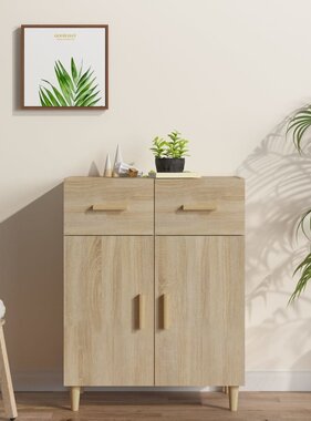VidaXL Dressoir 69,5x34x89 cm bewerkt hout sonoma eikenkleurig