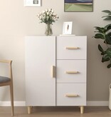 VidaXL Dressoir 69,5x34x90 cm bewerkt hout wit