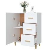 VidaXL Dressoir 69,5x34x90 cm bewerkt hout wit
