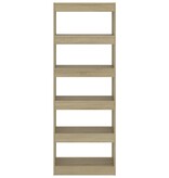 VidaXL Boekenkast/kamerscherm 60x30x166 cm bewerkt hout sonoma eiken