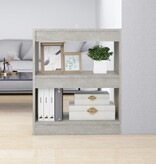 VidaXL Boekenkast/kamerscherm 60x30x72 cm betongrijs