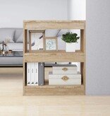 VidaXL Boekenkast / kamerscherm 60x30x72 cm sonoma eikenkleurig