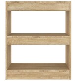 VidaXL Boekenkast / kamerscherm 60x30x72 cm sonoma eikenkleurig
