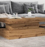 VidaXL Salontafel met LED-verlichting 90x50x40cm artisanaal eikenkleur