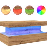 VidaXL Salontafel met LED-verlichting 90x50x40cm artisanaal eikenkleur