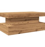 VidaXL Salontafel met LED-verlichting 90x50x40cm artisanaal eikenkleur