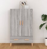 VidaXL Hoge kast 70x31x115 cm bewerkt hout grijs sonoma eikenkleurig