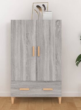 VidaXL Hoge kast 70x31x115 cm bewerkt hout grijs sonoma eikenkleurig