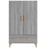 VidaXL Hoge kast 70x31x115 cm bewerkt hout grijs sonoma eikenkleurig