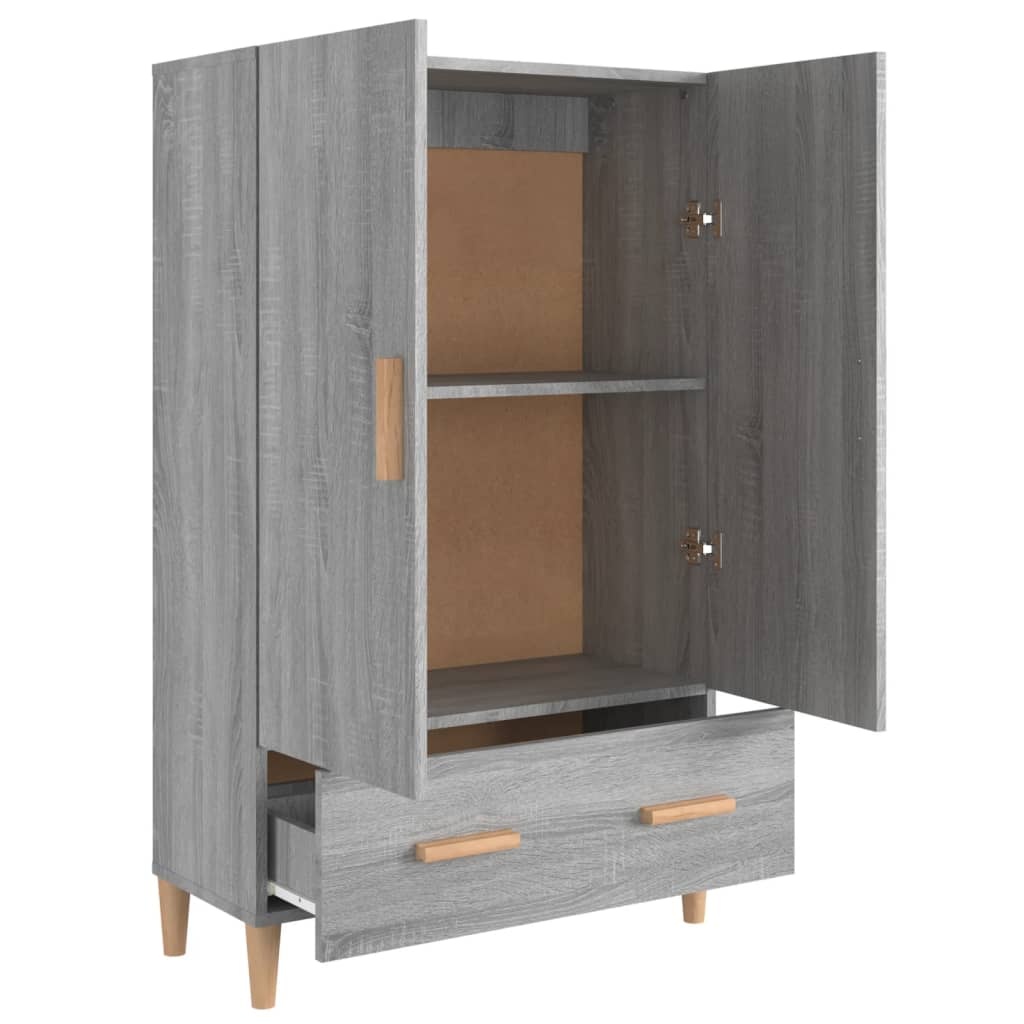 VidaXL Hoge kast 70x31x115 cm bewerkt hout grijs sonoma eikenkleurig