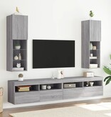 VidaXL Tv-meubels met LED-verlichting 2 st 30,5x30x102 cm grijs sonoma