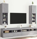 VidaXL Tv-meubels met LED-verlichting 2 st 30,5x30x102 cm grijs sonoma