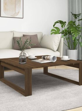 VidaXL Salontafel 100x100x35 cm bewerkt hout bruin eikenkleur