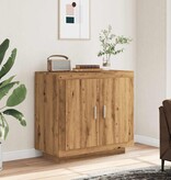 VidaXL Dressoir 80x40x75 cm bewerkt hout artisanaal eikenkleur