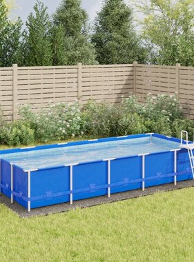 VidaXL Zwembadgrondzeil 550x280 cm polyester geotextiel lichtgrijs
