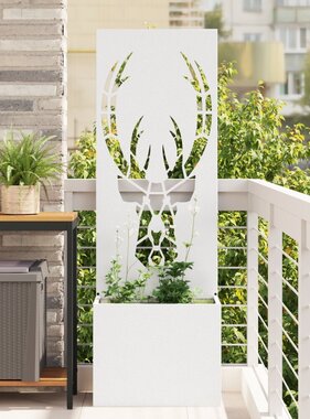 VidaXL Tuinplant met Decoratief Paneel Wit 50 x 140 cm