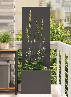 VidaXL Tuinplant met Decoratief Paneel Zwart 50 x 140 cm