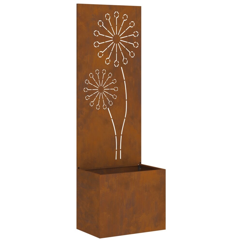 VidaXL Tuinplant met Decoratief Paneel Roestig 50 x 140 cm Cortenstaal