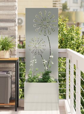 VidaXL Tuinplant met Decoratief Paneel Zilver 50 x 140 cm