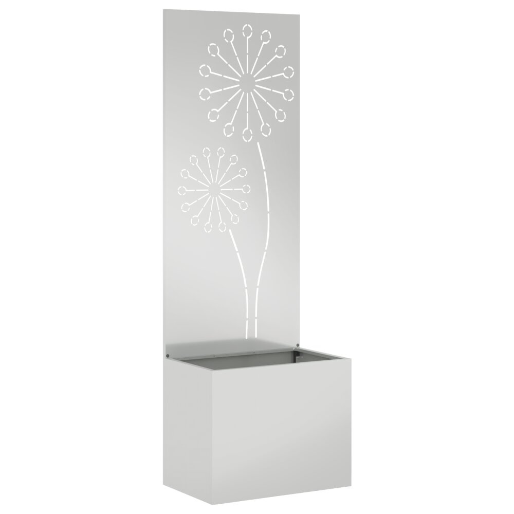 VidaXL Tuinplant met Decoratief Paneel Zilver 50 x 140 cm