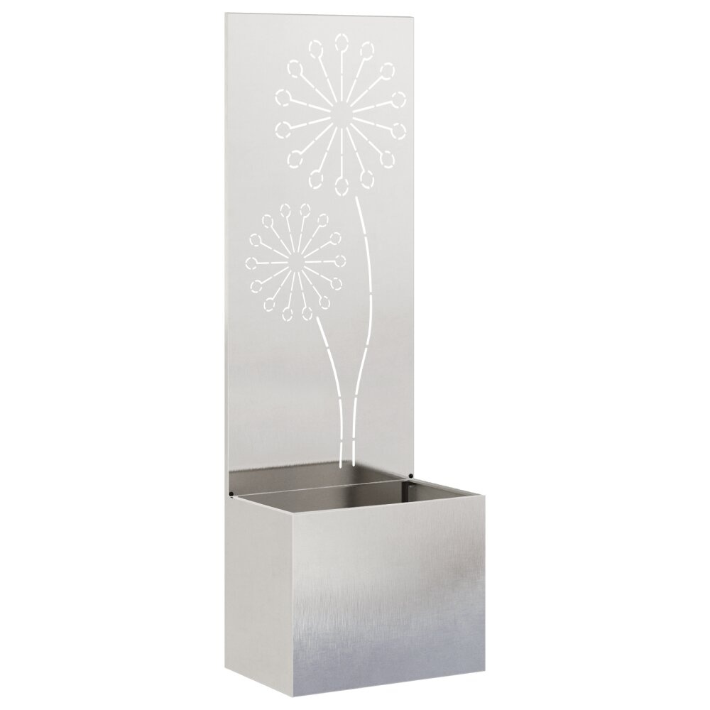 VidaXL Tuinplant met Decoratief Paneel Zilver 50 x 140 cm