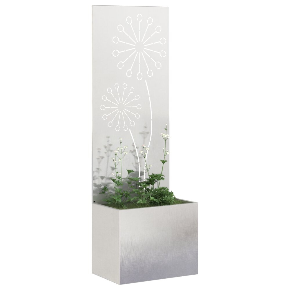 VidaXL Tuinplant met Decoratief Paneel Zilver 50 x 140 cm