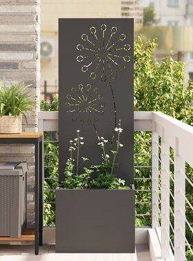 VidaXL Tuinplant met Decoratief Paneel Zwart 50 x 140 cm