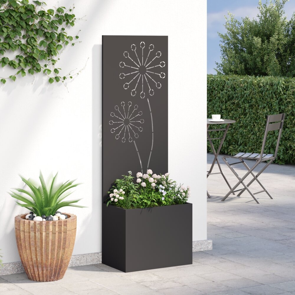 VidaXL Tuinplant met Decoratief Paneel Zwart 50 x 140 cm
