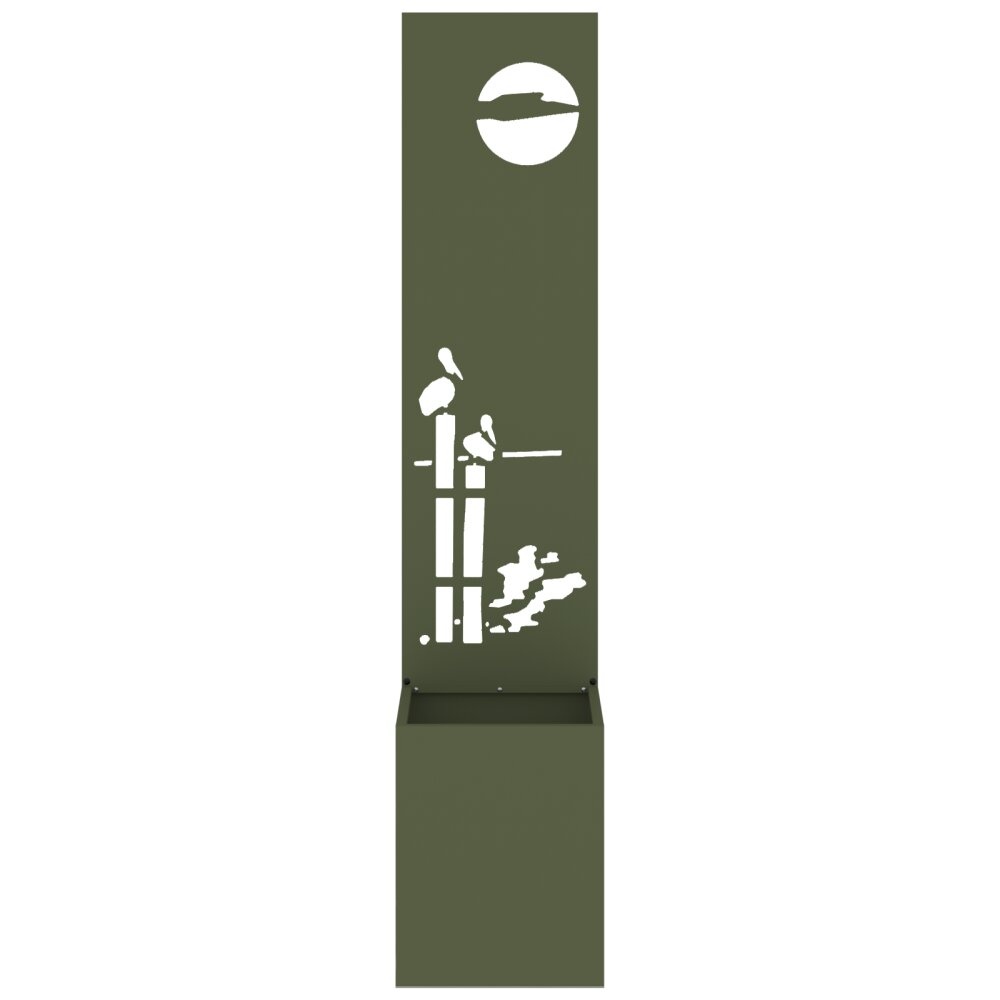 VidaXL Tuinplant met Decoratief Paneel Olijfgroen 32 x 140 cm