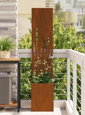 VidaXL Tuinplant met Decoratief Paneel Roestig 32 x 140 cm Cortenstaal