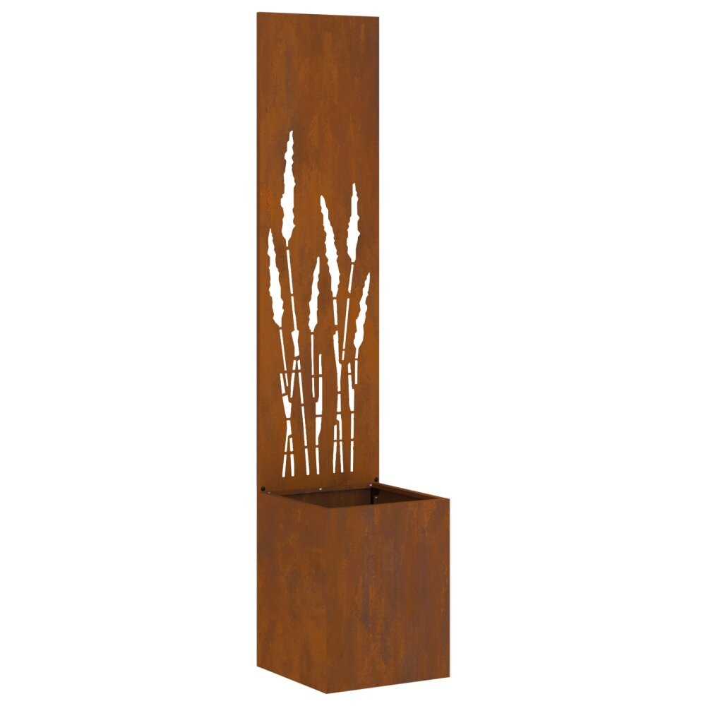 VidaXL Tuinplant met Decoratief Paneel Roestig 32 x 140 cm Cortenstaal