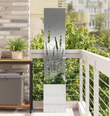 VidaXL Tuinplant met Decoratief Paneel Zilver 32 x 140 cm