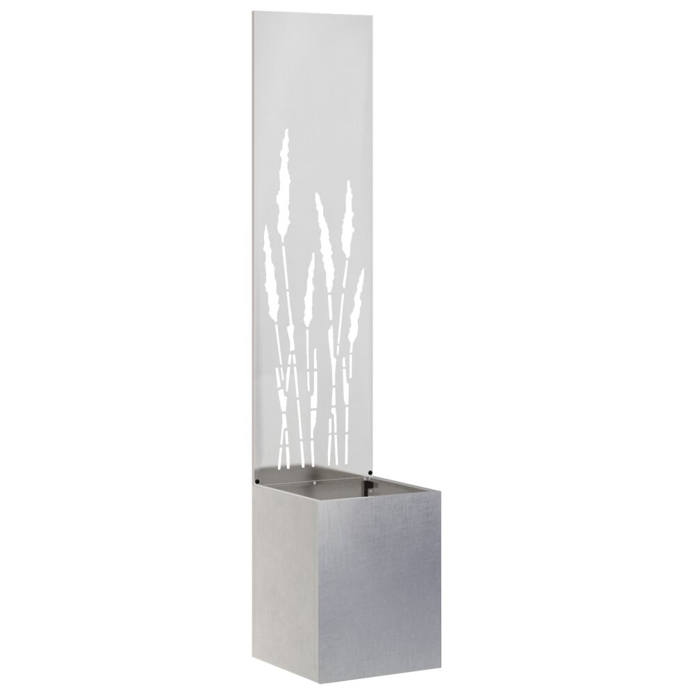VidaXL Tuinplant met Decoratief Paneel Zilver 32 x 140 cm
