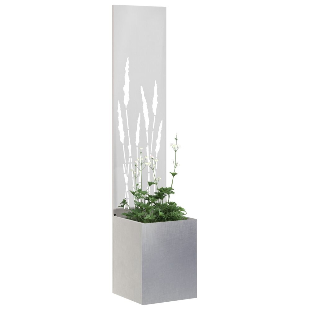 VidaXL Tuinplant met Decoratief Paneel Zilver 32 x 140 cm
