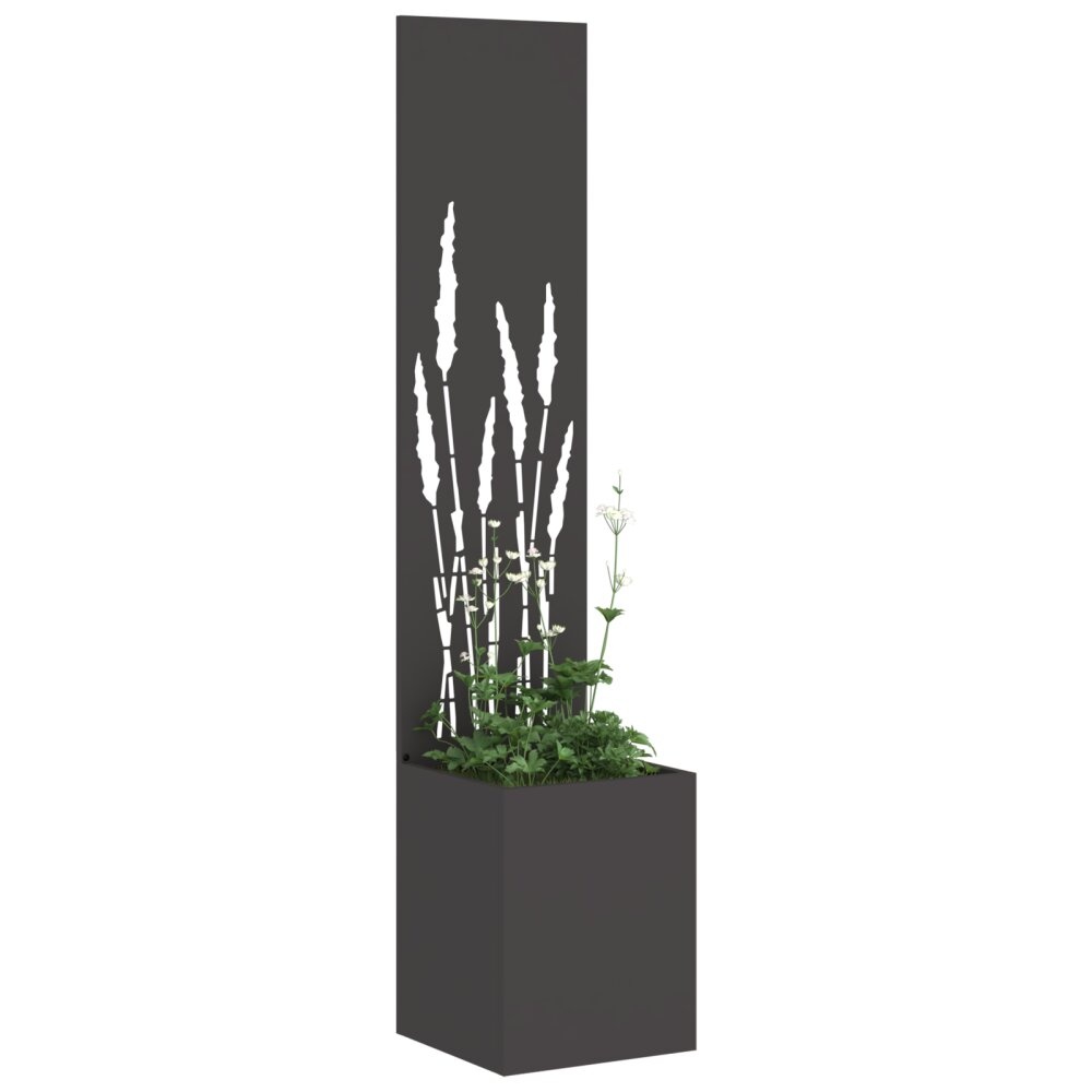 VidaXL Tuinplant met Decoratief Paneel Zwart 32 x 140 cm