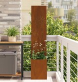 VidaXL Tuinplant met Decoratief Paneel Roestig 32 x 140 cm Cortenstaal
