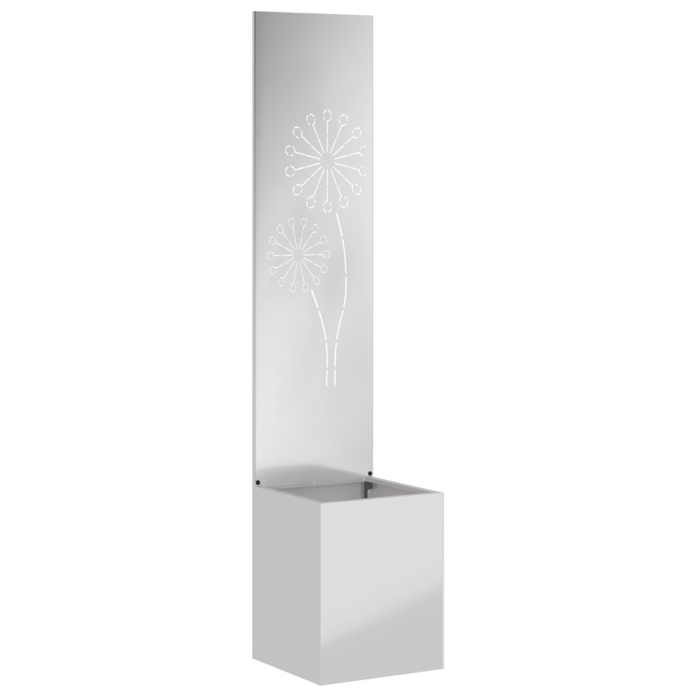 VidaXL Tuinplant met Decoratief Paneel Zilver 32 x 140 cm