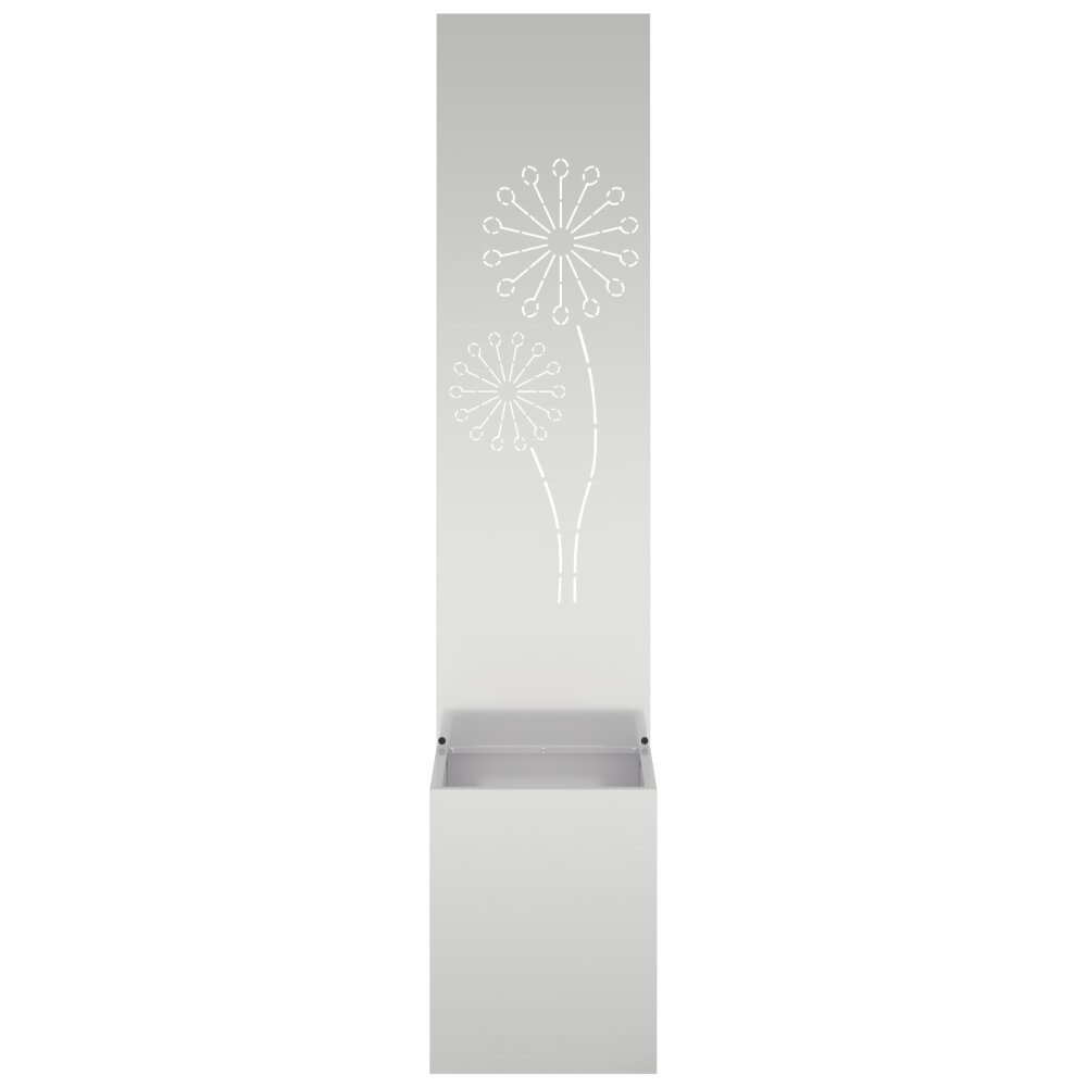 VidaXL Tuinplant met Decoratief Paneel Zilver 32 x 140 cm