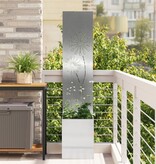 VidaXL Tuinplant met Decoratief Paneel Zilver 32 x 140 cm